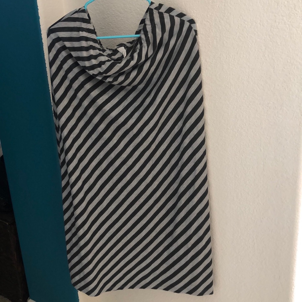 Grey and black diagonal striped skirt